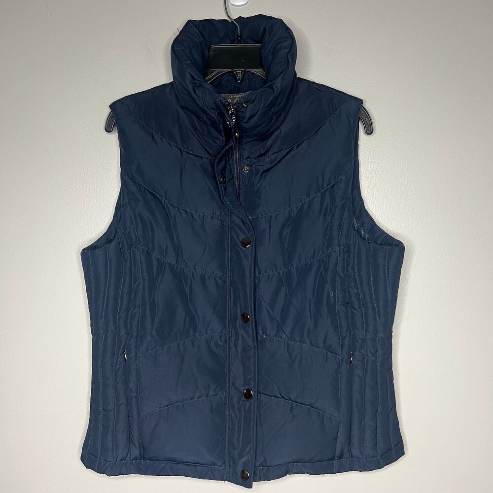 Kenneth‎ Cole Reaction Women's Navy Blue Puffer Down Vest Size Large Full Zip